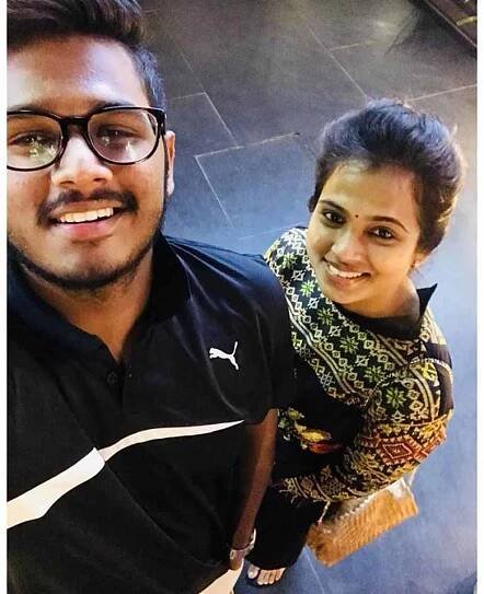 Ramya Pandian with her brother