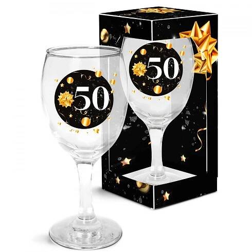 Sklenice na víno 50 let – dárek k 50. narozeninám pro ženu muže