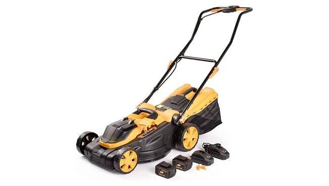 Riwall PRO RALM 3820 set AKUMULÁTOROVÁ TRAVNÍ SEKAČKA + 2X 4AH BATERIE + 2X NABÍJEČKA 20 V