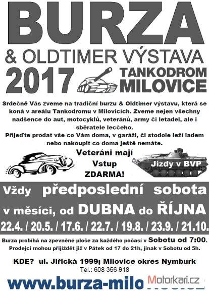 Burza Burza & Oldtimer výstava tankodrom Milovice Milovice 23.9.2017 | Motorkáři.cz