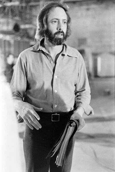 Screenwriter Robert Towne prepares for filming during production of 'Shampoo' in Los Angeles on April 2, 1974.