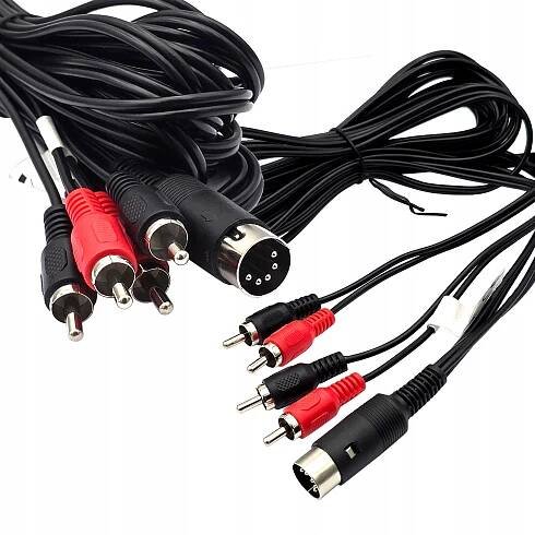 KABEL AUDIO VIDEO PŘÍPOJKA 4x RCA (cinch) - DIN 5 PIN 2,5 m