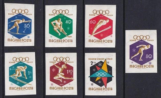 Maďarsko 1960 Známky 1668-1674B ** sport Olympiáda olympijské hry hoke - Známky Evropa