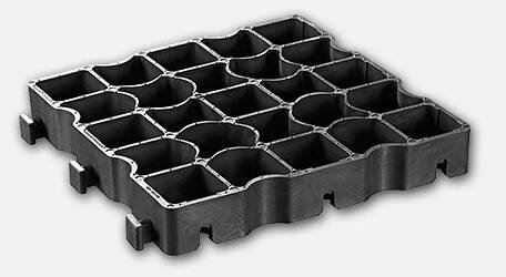 Ecoraster E 50 černá, plastová zatravňovací dlažba 33x33x5