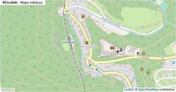 Křivoklát - mapa městysu