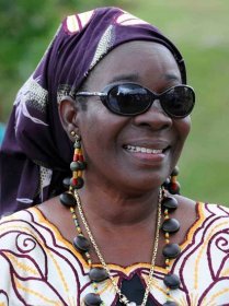 Rita Marley, the widow of musician Bob Marley, visits the gardens of Strawberry Hill on March 14, 2008 in Kingston, Jamaica