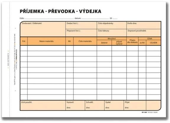 Samopropisovací příjemka, převodka, výdejka A5, 100 listů - 1