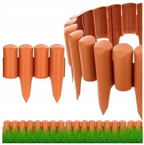 Zahradní Palisáda Terakota 240 cm Trávníkový Lem Zahradní plot