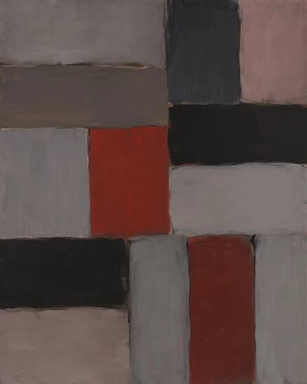 Sean Scully
Pink and Red Bars
2007
oil on linen
90 x 72 1/4 inches (228.6 x 183.5 cm)