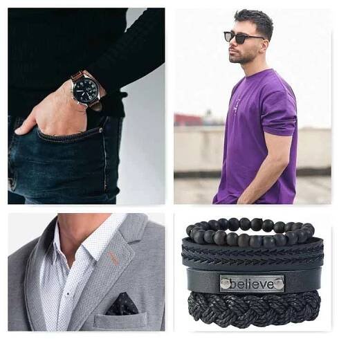 Pánské doplňky jako šperky v trendy outfitu