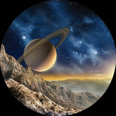 CR 3215 AG Design fototapeta ekologická vliesová samolepící 1-dílná kulatá Výhled na Saturn, velikost 70x70 cm | kupsi-tapety.cz