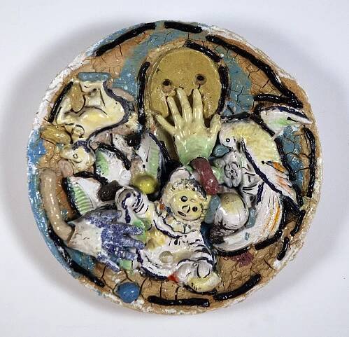 Untitled, 1986, ceramic, 25 x 25 x 3.5 inches