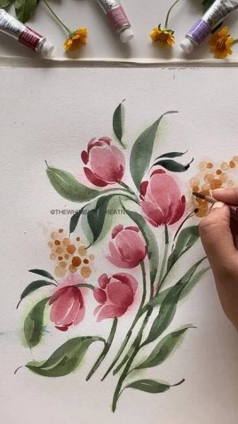 Obsahuje obrázek: Easy Loose Watercolour Florals
