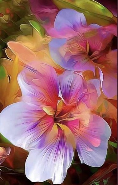 colorful flowers are shown in this digital painting