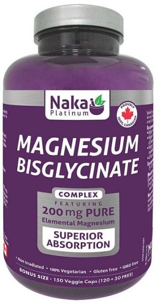 (Bonus Size) Platinum Magnesium Bisglycinate - 150 or 300 or 390 vcaps – Naka Pro