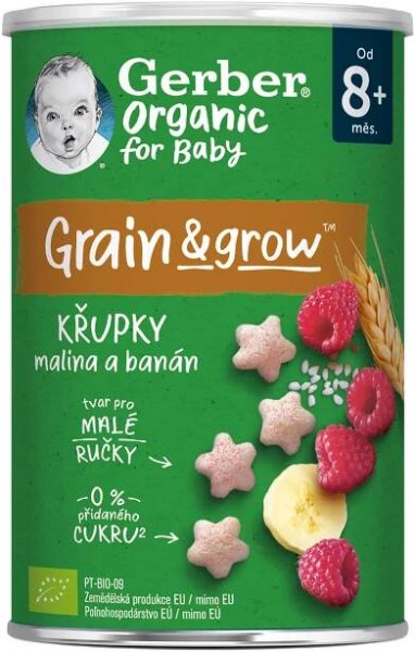 Gerber Organic for Baby Grain&Grow BIO 35 g malina/banán od 55 Kč