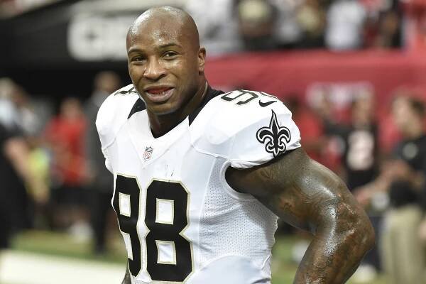 Parys Haralson during a game with the Saints.