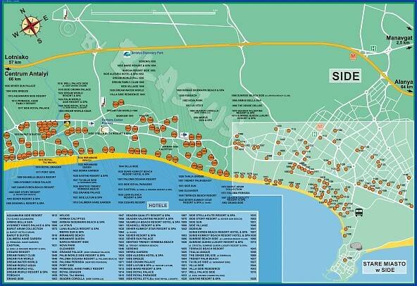 Side - mapa rozmieszczenia hoteli
