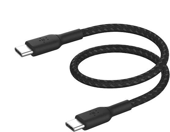 Belkin USB-C na USB-C kabel, 15cm, černý - odolný
