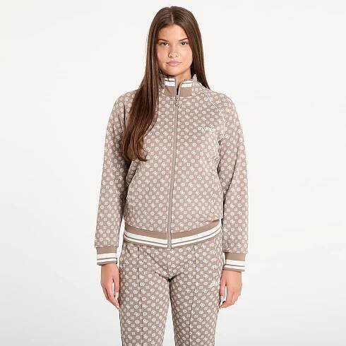Mikina GUESS Aggie Full Zip Sweatshirt Brown