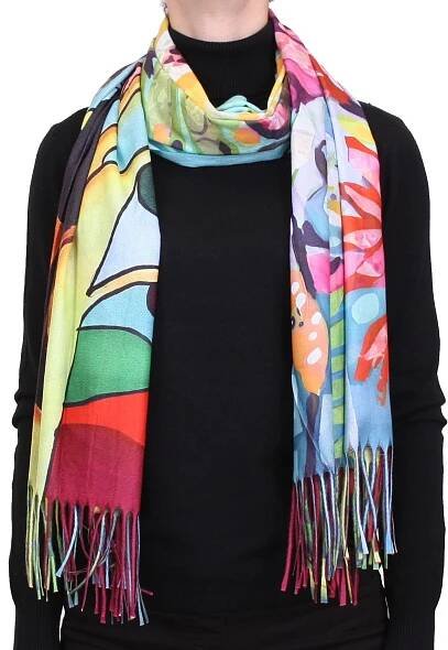 Dámská designová šála LaVita RR3130-16 multicolor kočky - moda-pradlo.cz