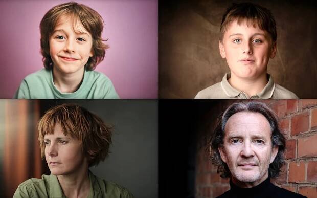 Fotka: Rory Wilmot (Neville), Amos Kitson (Dudley), Louise Brealey (madam Hoochová) a Anton Lesser (Ollivander)
