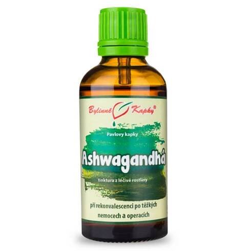 Bylinné kapky Pavlovy kapky Ashwagandha (Ašvaganda - Vitánie snodárná - Withania somnifera) - bylinná tinktura 50 ml
