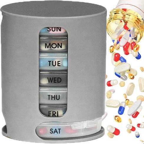 Dávkovač léků Pill Box Pill Box Dispenser Týdenní 7denní dávkovač léků Krabička na
