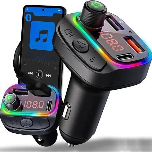 Transmiter Fm Bluetooth 5.0 Nabíječka Do Autoa 2X Usb Usb-C Obrázek produktu 