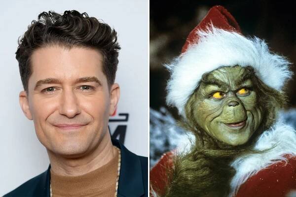 Matthew Morrison and Jim Carrey's incarnation of the Grinch.