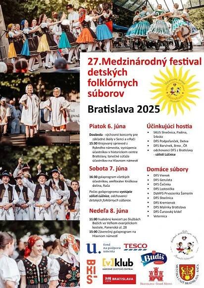 27. Medzinárodný festival detských folklórnych súborov 2025 Bratislava 