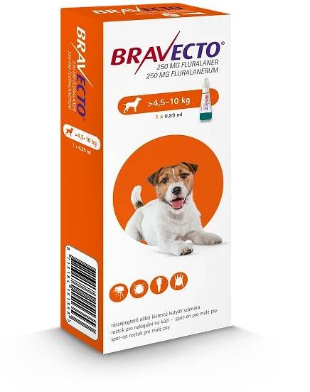 Bravecto S Dog 250 mg roztok pro nakapání na kůži - spot-on pro malé psy (>4,5 - 10 kg) ⋆ CYMEDICA – partner pro veterinární profesionály