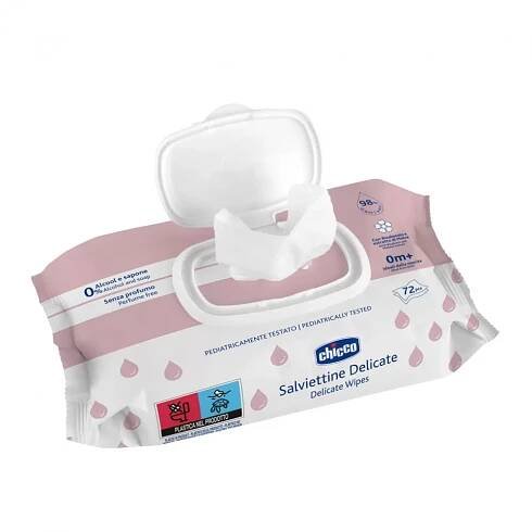 CHICCO Dětské vlhčené ubrousky Delicate s heřmánkem 72 ks : Chicco-cz.cz