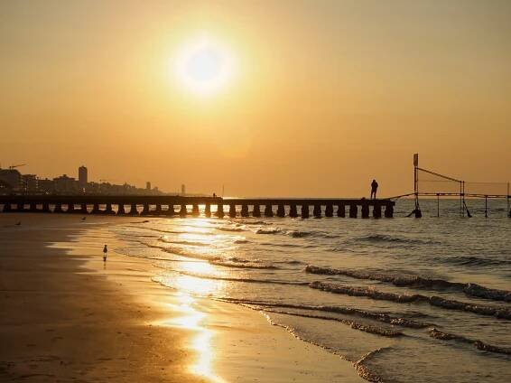 Pláž Lido di Jesolo u Benátek, Východ slunce