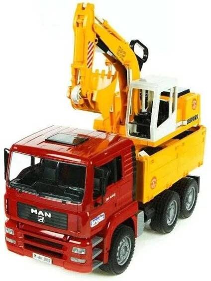 Bruder - Nákladní auto MAN + bagr | Dvěděti.cz dřevěné hračky, dřevěné hračky pro děti