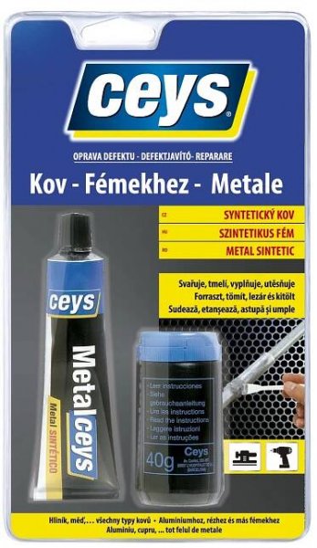 Syntetický kov, tmel Ceys Kov - 40 g + 40 g