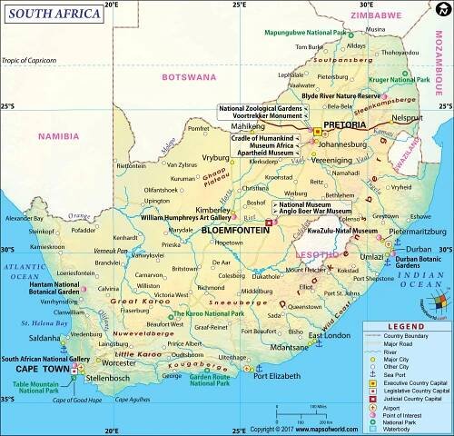 Large South Africa Map Image