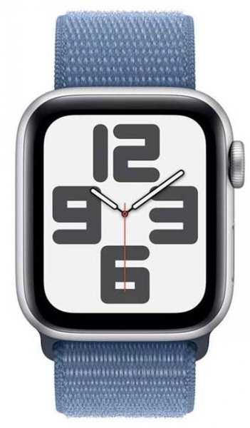 Apple Watch SE Cellular 40 mm sport loop smart hodinky Silver/Storm Blue