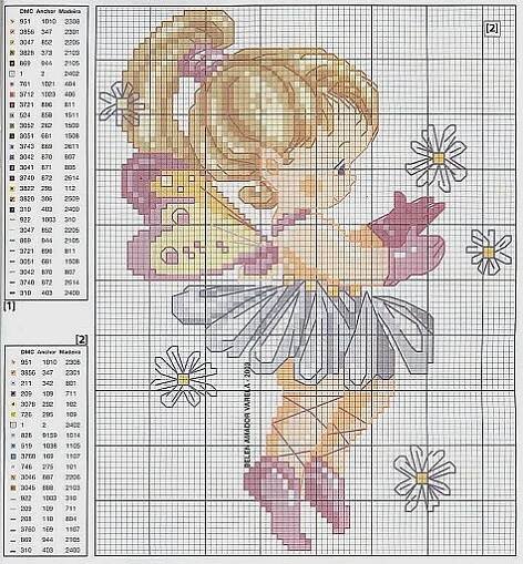 fairy girl Cross Stitch Patterns Ballerina, Waterlily Fairy Cross Stitch, Princess Watercolor Cross Stitch Pattern, Flower Fairy Cross Stitch, Pink Butterfly Cross-stitch Pattern, Cross Stitch Numbers, Cross Stitch Fairy, Stitch Doll, Cross Stitch Angels