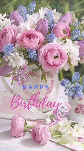 Happy Birthday | Happy birthday flowers wishes, Happy birthday bouquet, Birthday wishes flowers