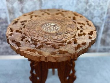 Dřevěný květinový stolek - skládací - Starožitnosti