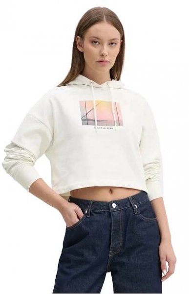 Calvin Klein J20J224168 Mikina Bílá XS