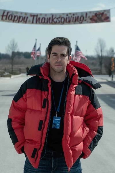 Director Eli Roth on the set of THANKSGIVING