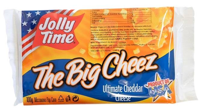 JOLLY TIME  Sýrový popcorn The Big cheez 100g 