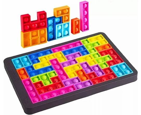 Desková hra TETRIS praskání bublin - POP-IT - Levneji.cz