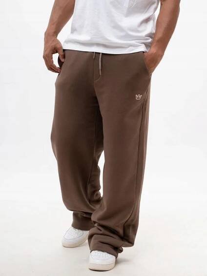 ŠIROKÉ TEPLÁKY BAGGY Pánské Hnědé Mocha Mousse Jigga MODNE M