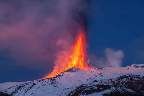 Erupce Etny a lávy — Stock obrázek