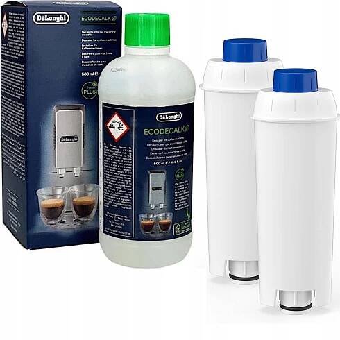 SET DeLonghi ODVÁPŇOVAČ 500 ml + 2x Filtr AquaLunga pro kávovar DeLonghi