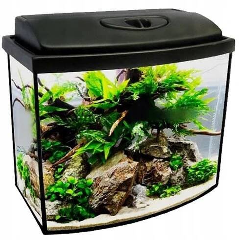 AKVÁRIUM 30L 40x25x30 SET S KRYTEM + OSVĚTLENÍM PROFIL / OVÁL