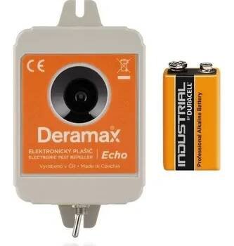 Deramax Echo - Ultrazvukový odpuzovač netopýrů s baterií (Deramax Echo - Ultrazvukový odpuzovač netopýrů s alkalickou baterií. Nejvyšší účinná vzdálenost před plašičem je do 12 metrů. Rozsah účinné plochy je do 70 m².)